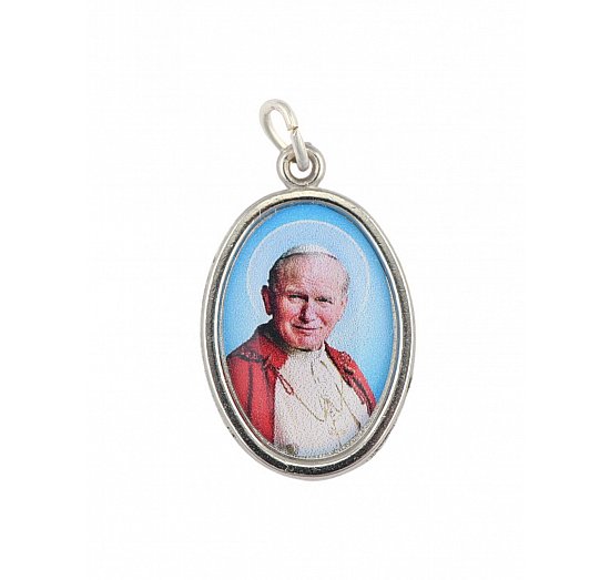 Medalik kolorowy z wizerunkiem św. Jana Pawła II